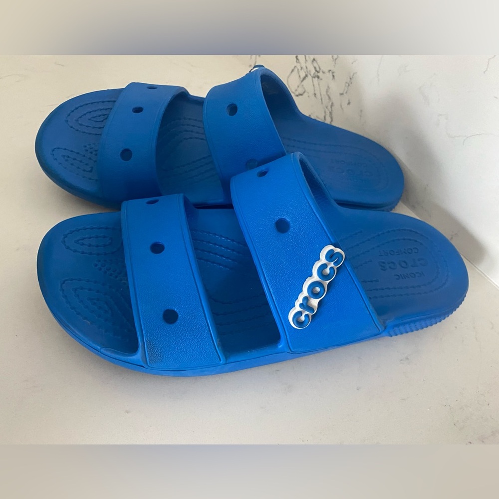CROCS Vibrant Blue Slide Sandals